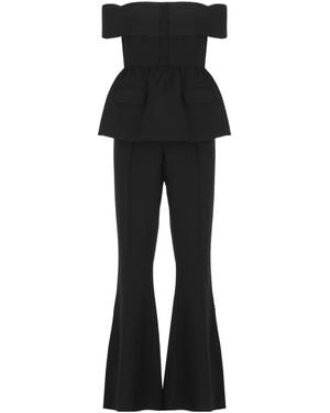 Self-Portrait Crepe Suit - Black