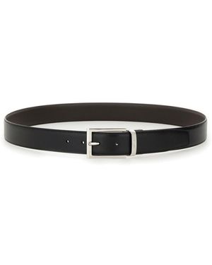 ZEGNA Reversible Leather Belt - Black