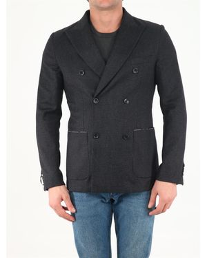 Tonello Double-Breasted Jacket - Black
