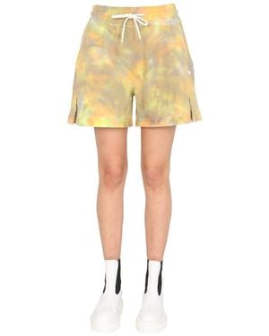 ショーツ MSGM TIE-DYE PRINTED COTTON SHORTS WITH PINCES MSGM Tie Dye Shorts for Women | Lyst