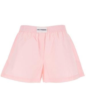 DES_PHEMMES Shorts With Elastic Waist With Logo Patch - Pink