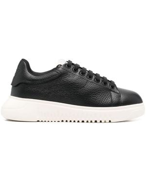 Emporio Armani Exclusive Leather Trainers - Black