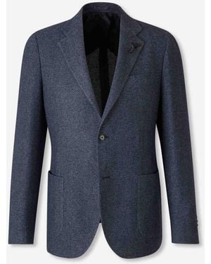 Lardini Straight Wool Blazer - Blue