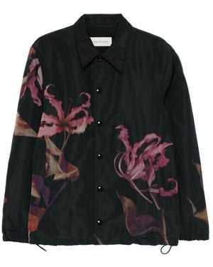 Dries Van Noten Vorries Nylon Shirt Jacket - Black