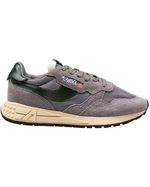 Autry Suede, Nylon, Leather And Mesh Sneakers - Grey