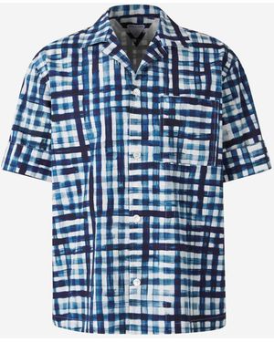 Bottega Veneta Cotton Check Shirt - Blue