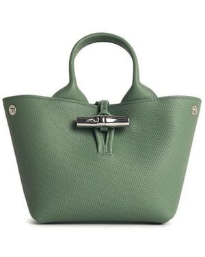 Longchamp Oregano Leather 'Xs Le Roseau' Handle Bag - Green