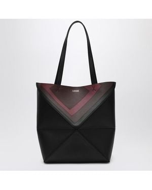 Loewe Medium Puzzle Fold Tote Bag/Burgundy - Black