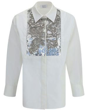 McQueen Crystal Embroidered Shirt - White