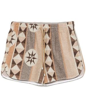 Loewe Cotton Blend Jacquard Shorts - Natural