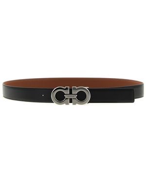 Ferragamo 'Gancini' Reversible Belt - White
