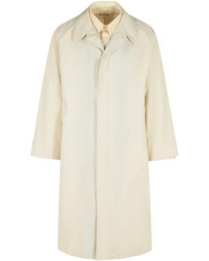Maison Margiela Single-breasted Trench Coat Ivory In Cotton