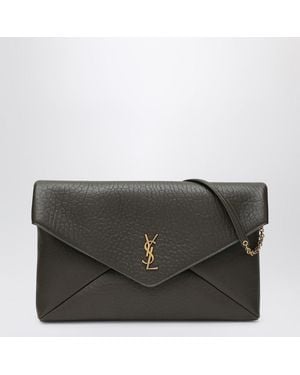 Saint Laurent Xxl Moss Envelope Cassandre Clutch - Black