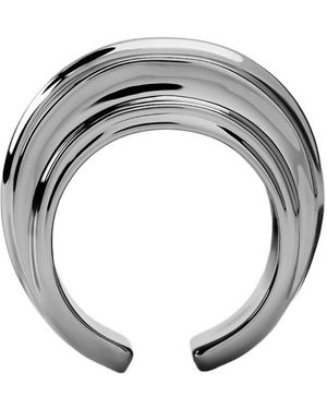 LAG World 'Onda' Metallic Ring With Wave Silhouette And Open Rear - Grey