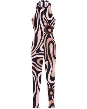 PUCCI Printed Long Jumpsuit - White