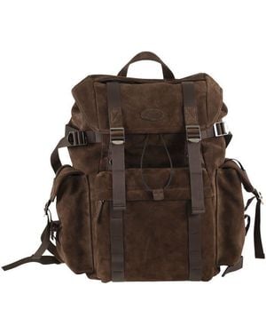 Tod's Suede Leather Backpack - Brown
