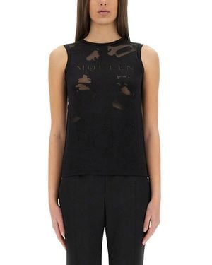 McQueen Elegant Mini Top For Ss25 - Black