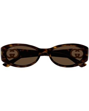 Gucci Gg1660S Linea Gg Logo Sunglasses - Brown