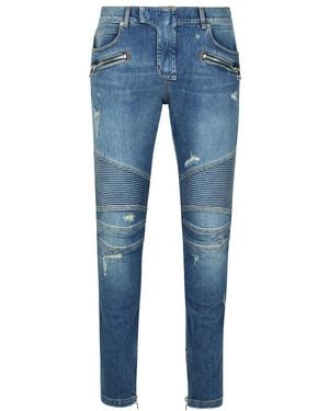 Balmain Cotton Denim Jeans - Blue