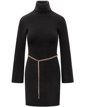 Michael Kors Knit Dress With Jewelled Belt - Black