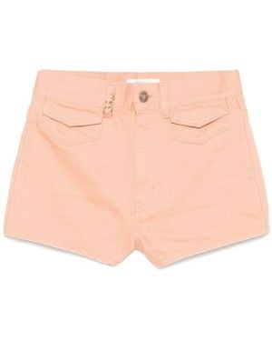 Chloé Embellished Denim Shorts - Pink