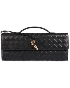 Bottega Veneta Andiamo Leather Clutch - Black