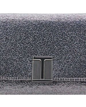 Tom Ford 'Nobile' Metallic Mini Bag With Laminated Effect And Chain-Link Shoulder Strap - Gray