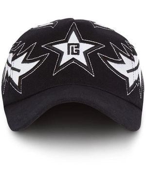 Balmain Star & Western Details Cotton Cap Accessories - Black