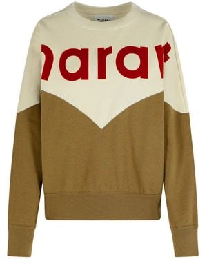 Isabel Marant 'Khaki Houston' Dark Cotton Blend Sweatshirt - Green