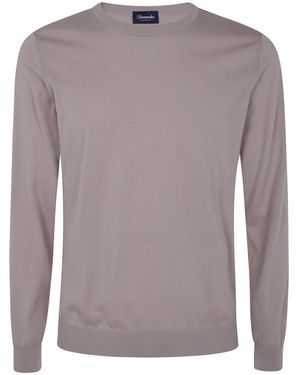Drumohr Long Sleeves Round Neck Jumper - Brown