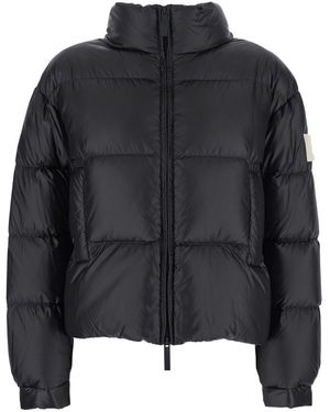 AFTER LABEL Down Jacket With Logo Patch On The Sleeve - Black
