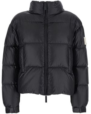 AFTER LABEL Down Jacket With Logo Patch On The Sleeve - Black