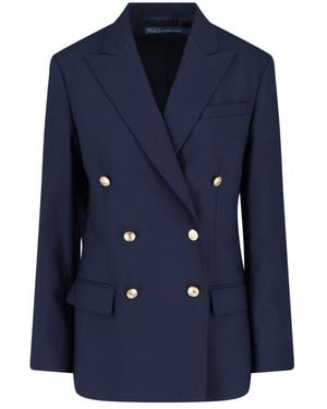 Polo Ralph Lauren Double-Breasted Wool Blazer - Blue