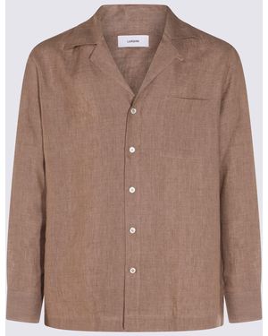 Lardini Tobacco Linen Shirt - Brown