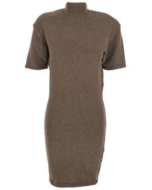 Jacquemus 'La Robe Maille Castagna' Dress With High Ribbed Neck - Brown