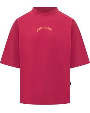 Palm Angels Logo Over Tee. - Red