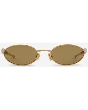 Bottega Veneta Oval Sunglasses - Natural