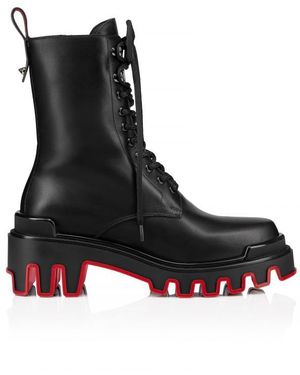 Christian Louboutin Dune Trott Alta Leather Platform Boots - Black