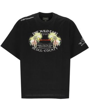 WOOYOUNGMI Line Embroidery T-Shirt in Black for Men | Lyst