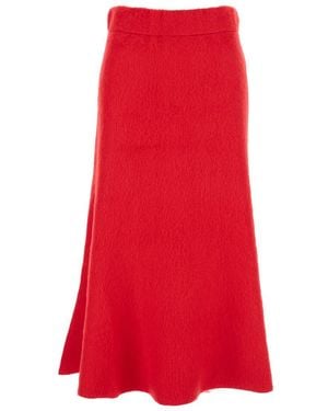Fabiana Filippi Skirt With Hidden Closure And Brushed Effect - Red