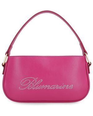 Blumarine Logo Print Leather Handbag - Purple