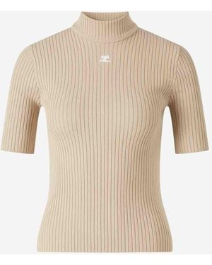 Courreges Ribbed Top Reedition - Natural