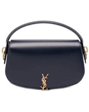 Saint Laurent Voltaire In Box Leather Bags - Blue