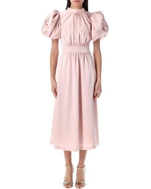 ROTATE BIRGER CHRISTENSEN Satin Puff Midi Dress - Pink
