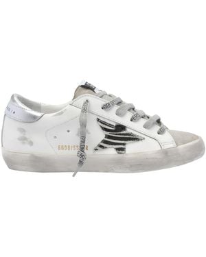 Golden Goose And Leather Super Star Sneakers - Grey