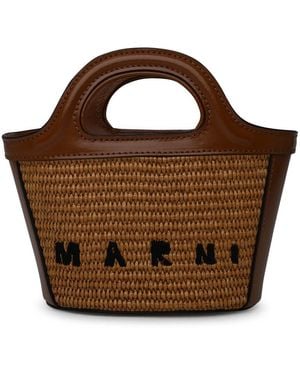 Marni Leather Blend Micro Tropicalia Bag - Brown