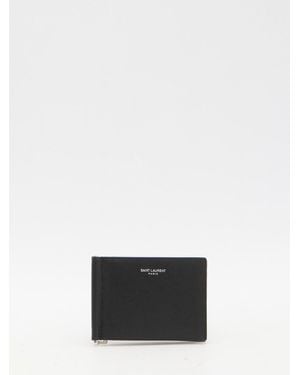 Saint Laurent Money Clip Wallet - White