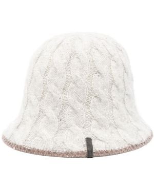 Brunello Cucinelli Wool Cloche Hat - White