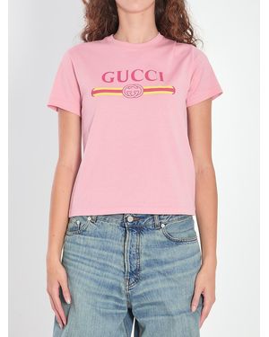 Gucci Printed Logo T-Shirt - Red