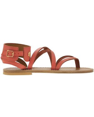 Longchamp X K.Jacques Leather Sandals - Red